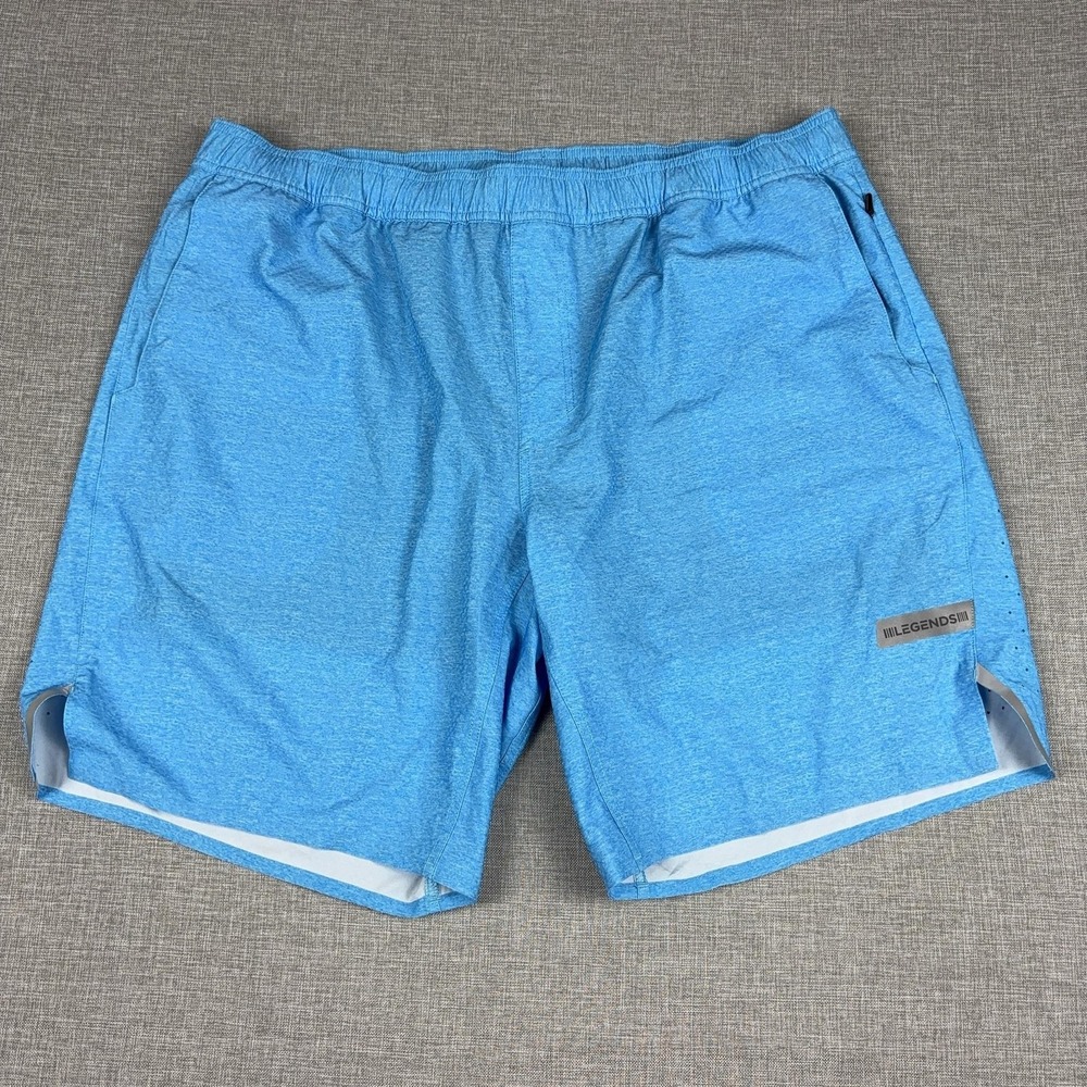 Legends Luka Shorts Mens 2XL Blue Lined 8" Inseam Running Athletic Perfomance